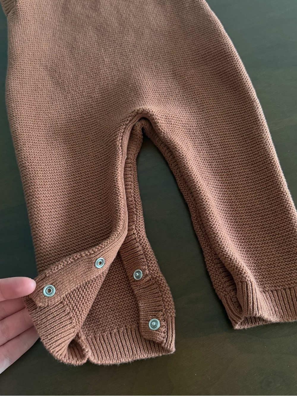 Rust Knit Overall Romper - Picture 3 of 10
